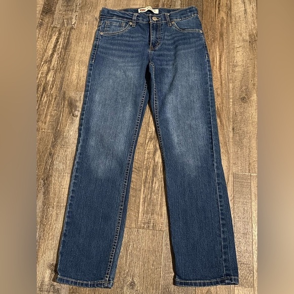 LEVIS Medium Wash 502 Regular Taper Jeans w/ Adjustable Waist Size Girls 12 - Picture 2 of 8